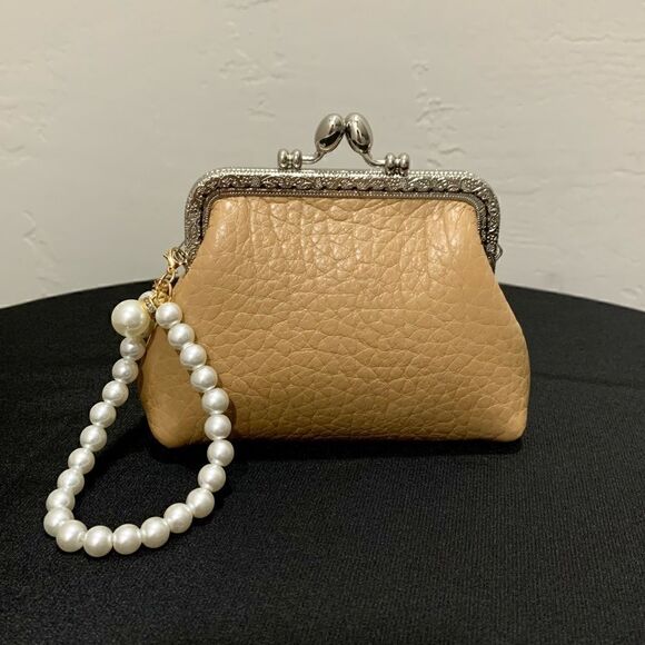 Vintage Handsewn Genuine Embossed Leather Kisslock Clutch/Wallet/Wristlet - Picture 7 of 13